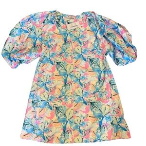 Joy Joy Flutter Spring Puff Sleeve Dress Size S NWT $198 Floral